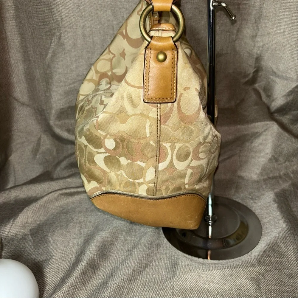 Y2K Coach Vintage Signature Sarah Optic Tan Hobo Bag F15667 - Picture 5 of 14